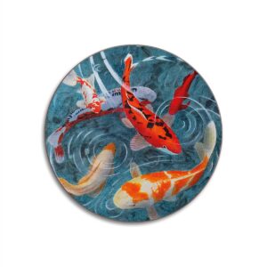 A Pond Of Koi Fish Coaster (648-009G) | Avenida Home